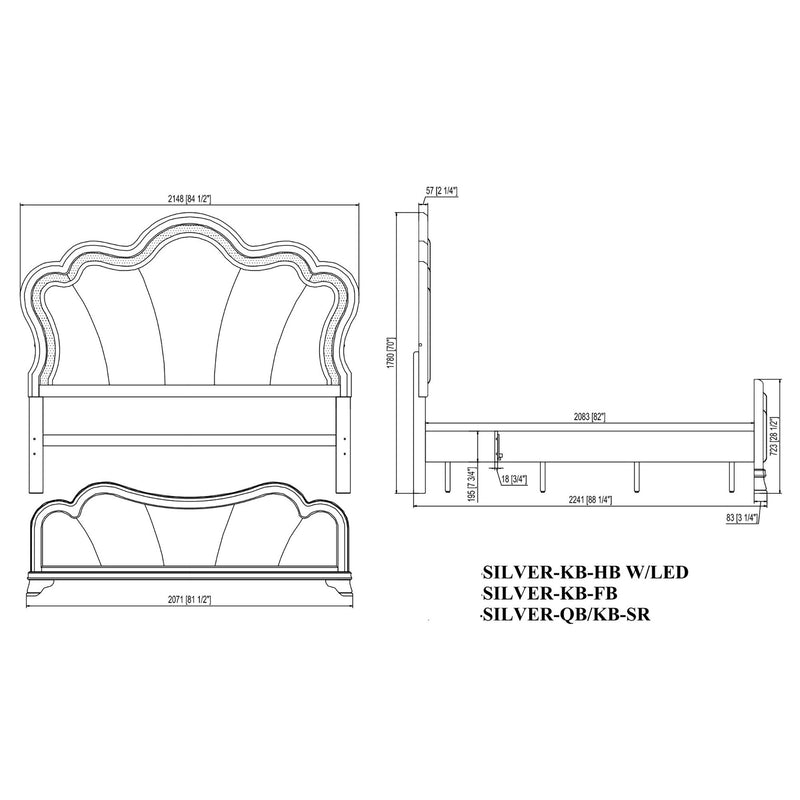 Aurelia - 5 Piece Bedroom Set With LED Light