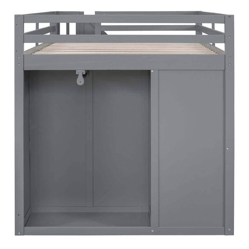 Loft Bed With Built In Wardrobes, Cabinets And Drawers