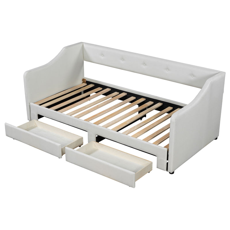 Upholstered Daybed With 2 Drawers