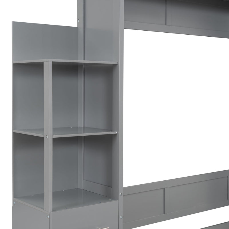 Murphy Wall Bed With LED Lights, Shelves And Drawers
