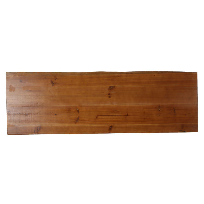 Modern Industrial Breakfast Bar Table, Metal Hairpin Legs & Wood Veneer Top - Natural