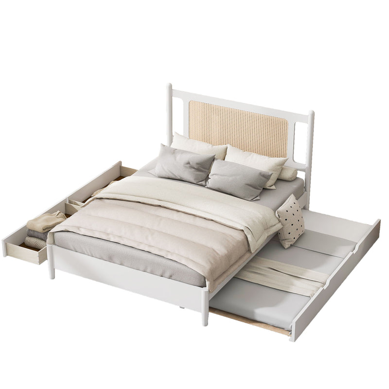 Platform Bed With 2 Big Drawers & Trundle