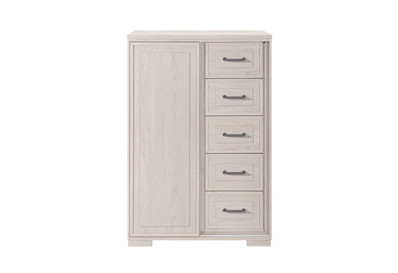 Clara - 5 Piece Full Bedroom Set (Bed, Dresser & Mirror, Nightstand, Chest) - Beige