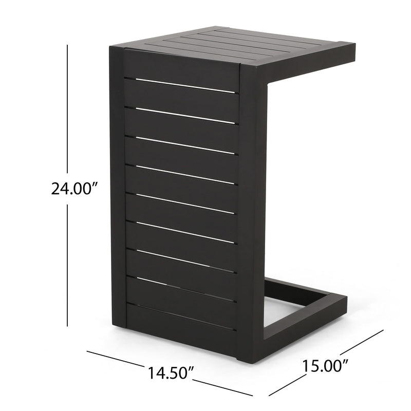 Aluminum Outdoor C - Shaped Side Table For Patio