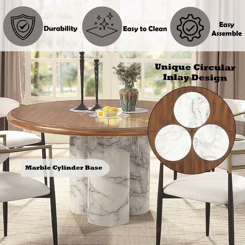 Harvey - Round Dining Table - Brown