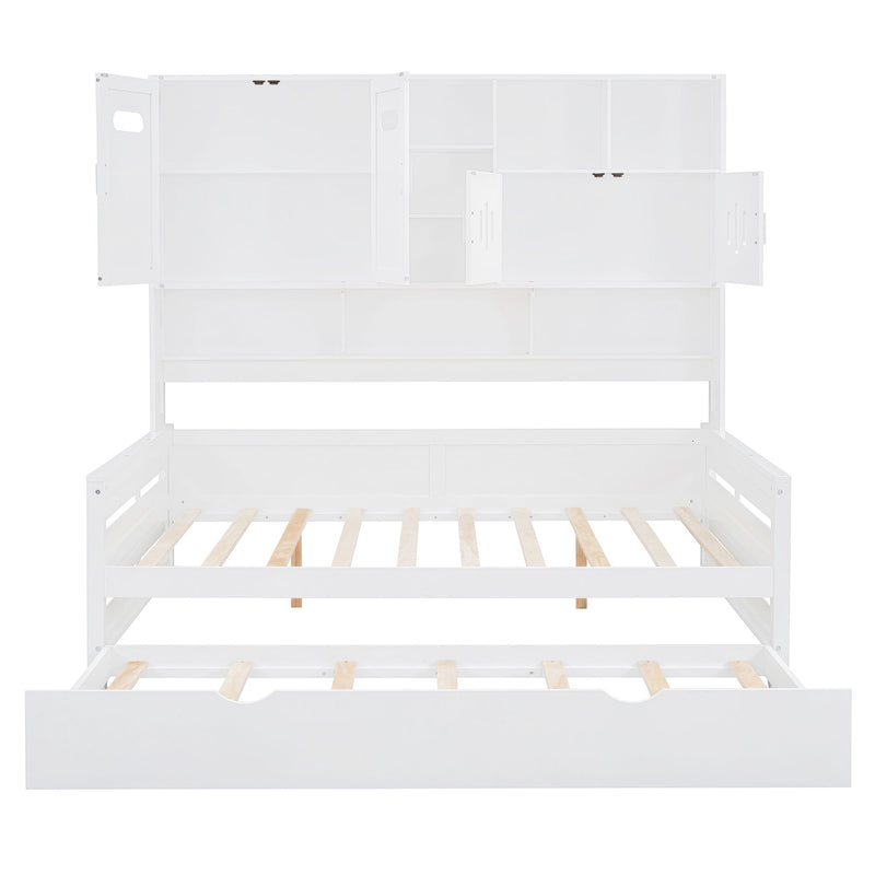 Daybed With All-In-One Cabinet And Shelf