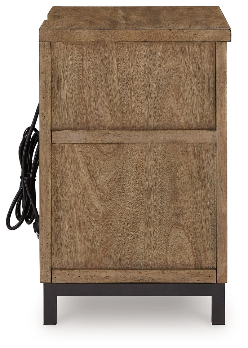 Tomtyn - Two Drawer Night Stand - Light Brown