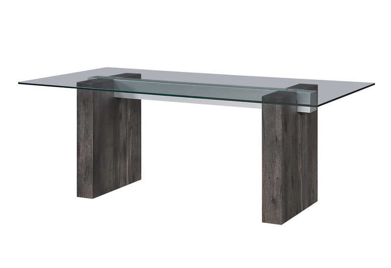D4238 - Dining Table - Clear / Dark Brown