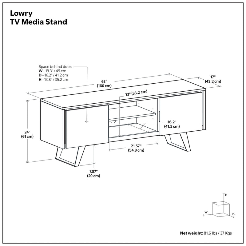 Lowry - طاولة تلفزيون يدوية الصنع