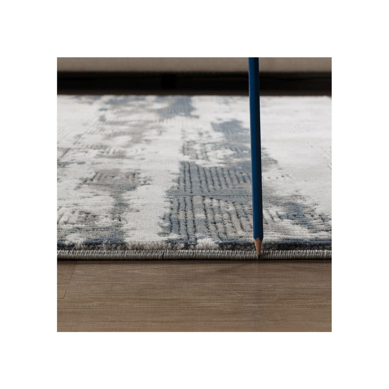 Geometrix - 5'3" X 7'3" Area Rug With Geometric 3D Effect - Gray / Ivory