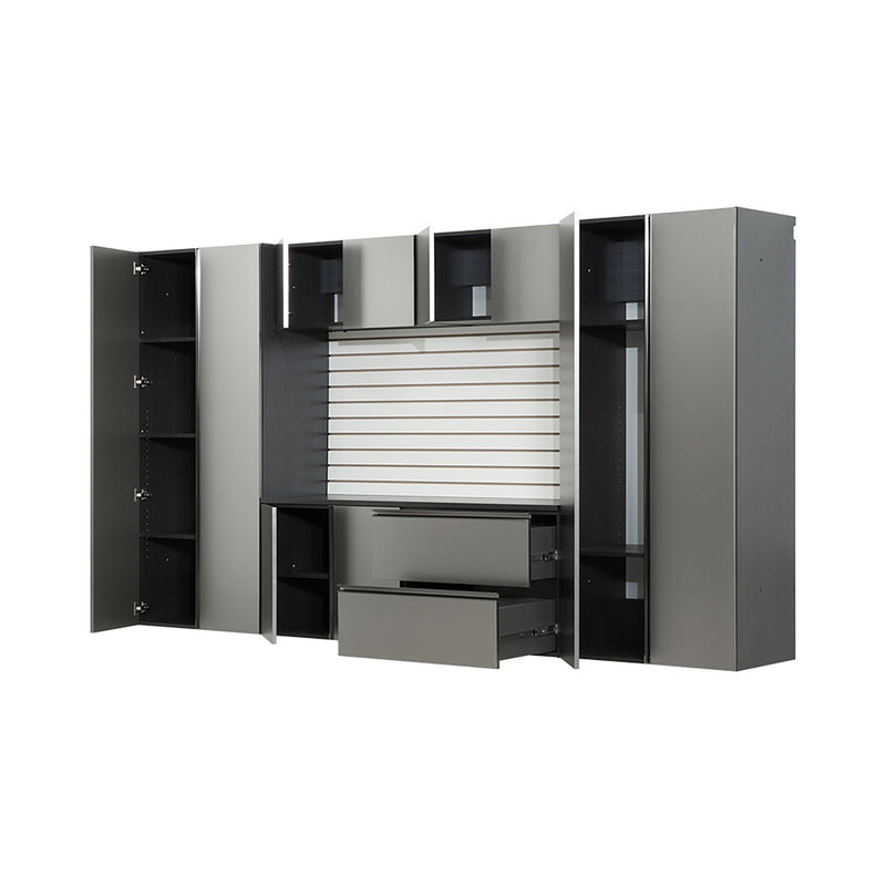 Nova Series - Garage Cabinet Set A With Soft Closing Doors - Metallic Gray