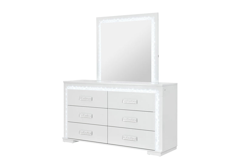 Naomi - Mirror With LED - Silver