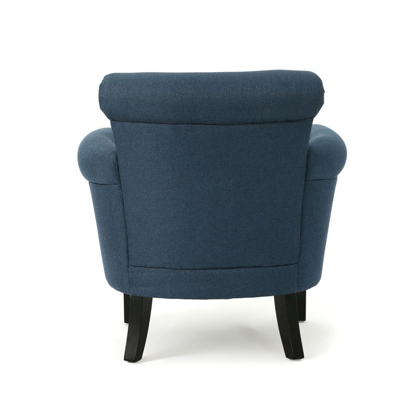 Elegant Club Chair With Nailhead Trim And Birch Wood Legs