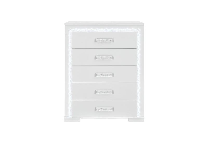 Naomi - 5 Piece Queen Bedroom Set - Silver