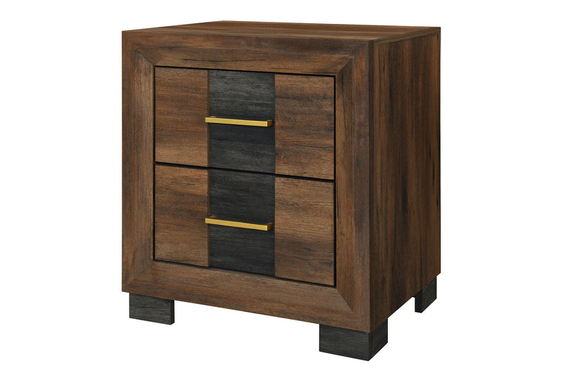 Optimus - 4 Piece Bedroom Set (Queen Bed, Dresser, Mirror And Nightstand) - Black / Brown
