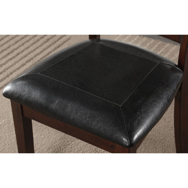 Ingeborg - 5 Piece Dining Set - Black Synthetic Leather & Espresso