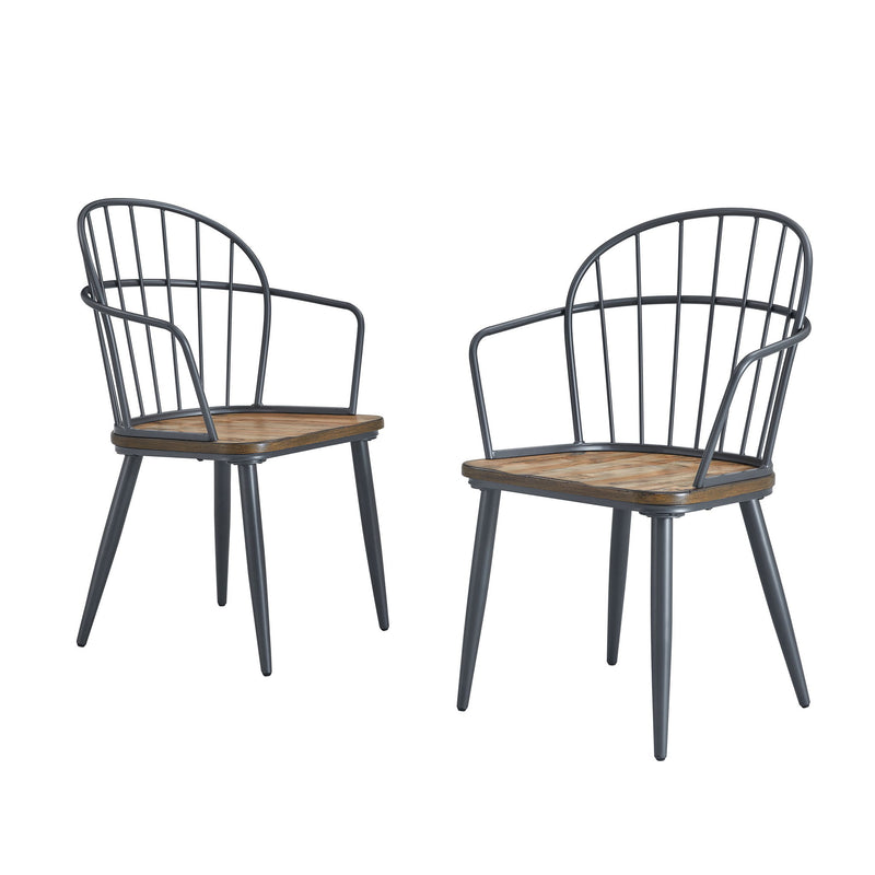 Contemporary Indoor Dining Set With Metal Legs, Birch, And Metal - Black / Natural