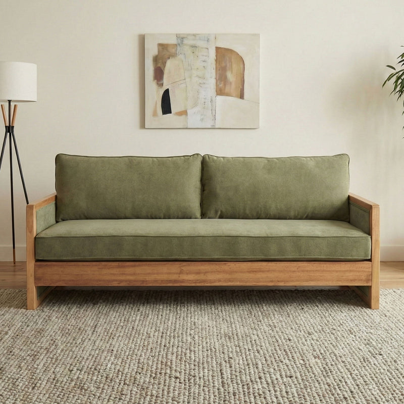 Modern 3 Seater Sofa With Armrests, Living Room Couch