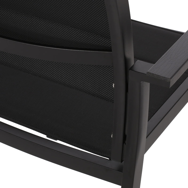 Baird - Outdoor Mesh And Aluminum Dining Chairs - Black