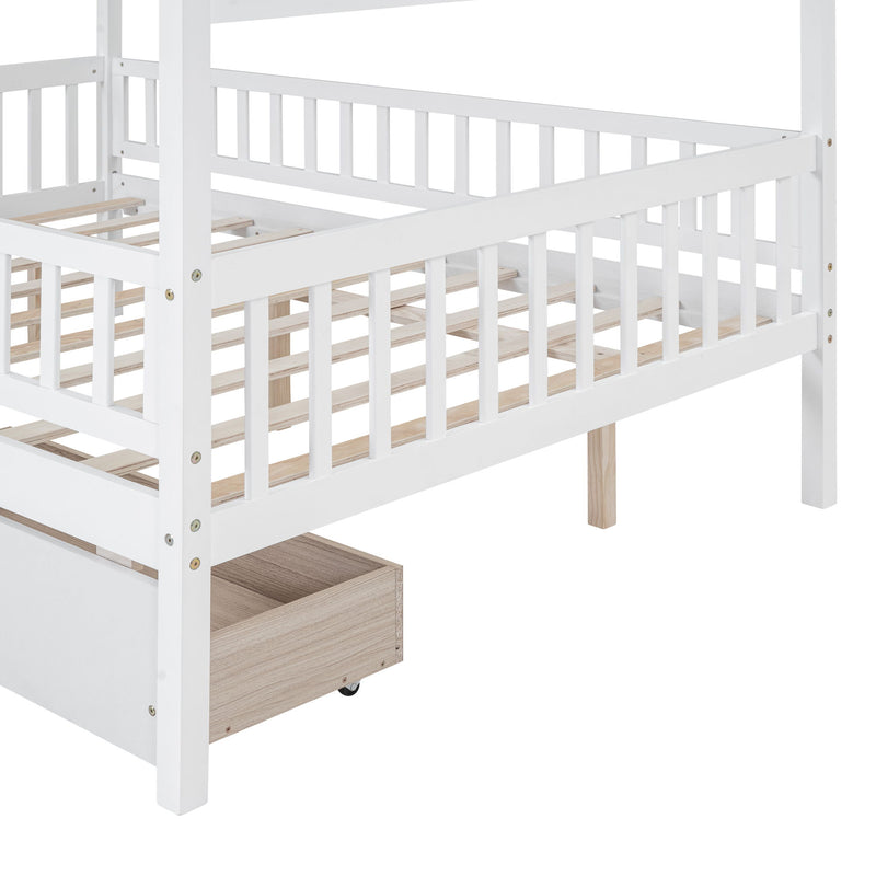House Bed With 2 Drawers