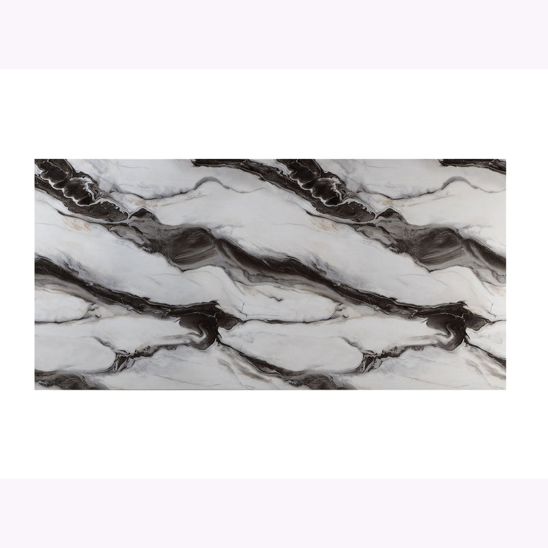 Stacey - Buffet With Storage Drawers And Marble Detailing - Black / Marble