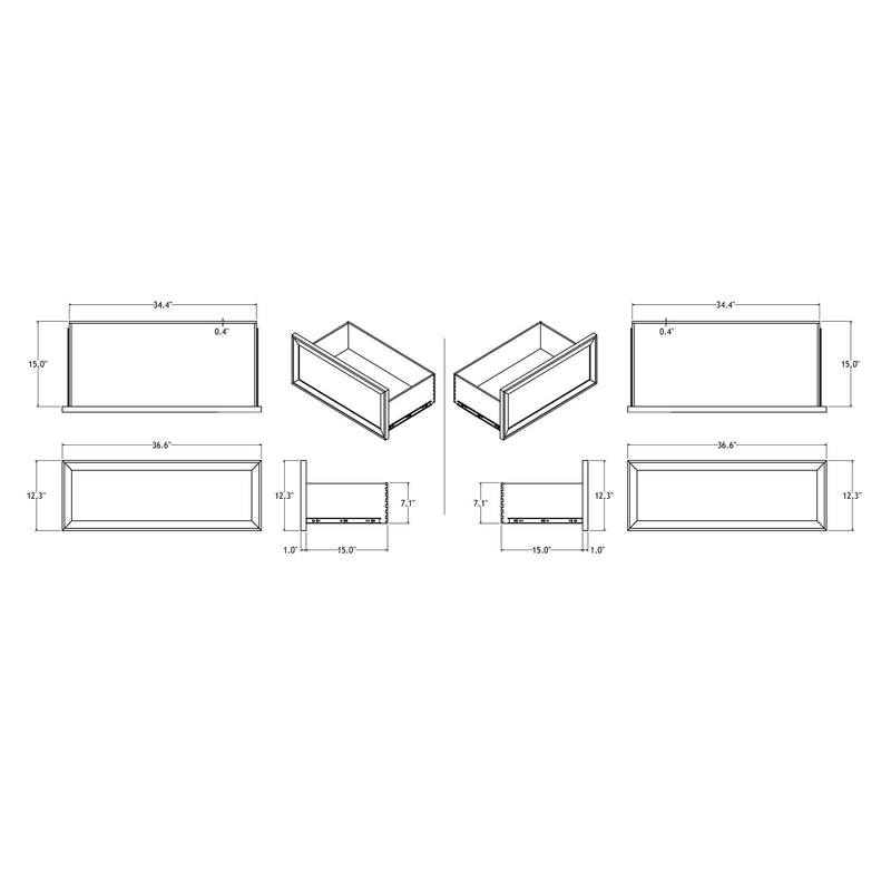 Melissa - 5 Piece Storage Bedroom Set With Padded Headboard
