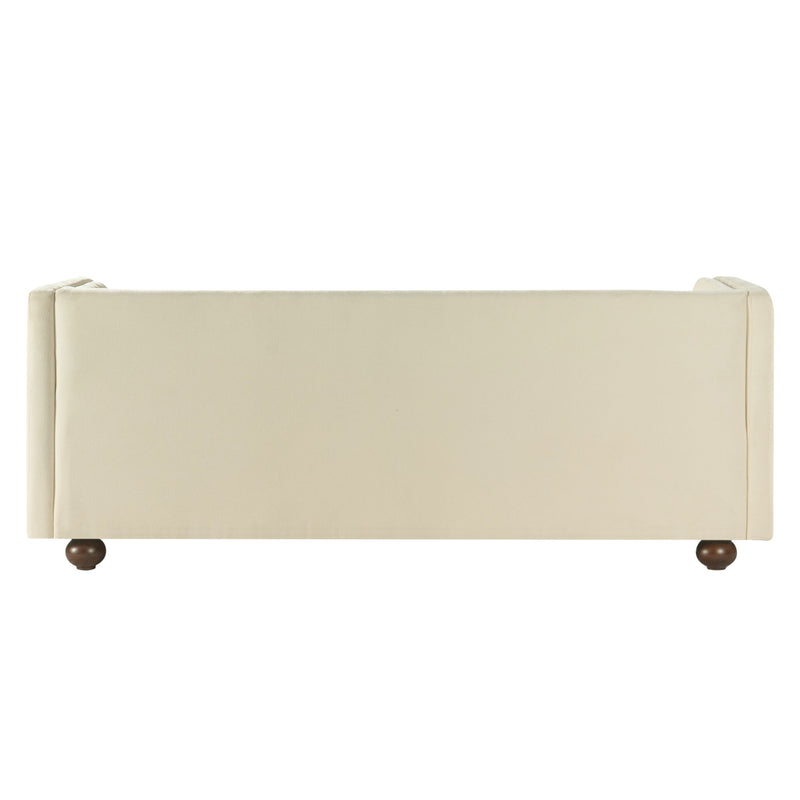 3 Seater Sofa Upholstery With Square Arms, Living Room Couch