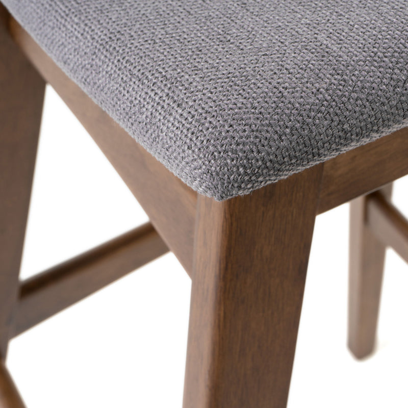 Mid Century Modern Bar Stool Set With Upholstered Seating