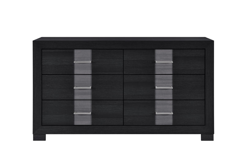 Optimus - 4 Piece Bedroom Set (King Bed, Dresser, Mirror, Nightstand) - Black