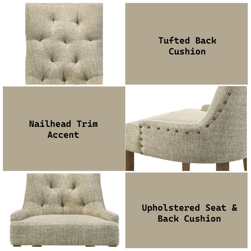 Yotam - Side Chair (Set of 2) - Beige Fabric & Salvaged Oak