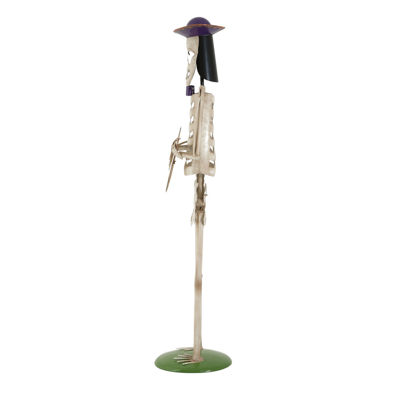 Halloween Skeleton Guitar Yard Decoration For Outdoor Porch - Ivory White