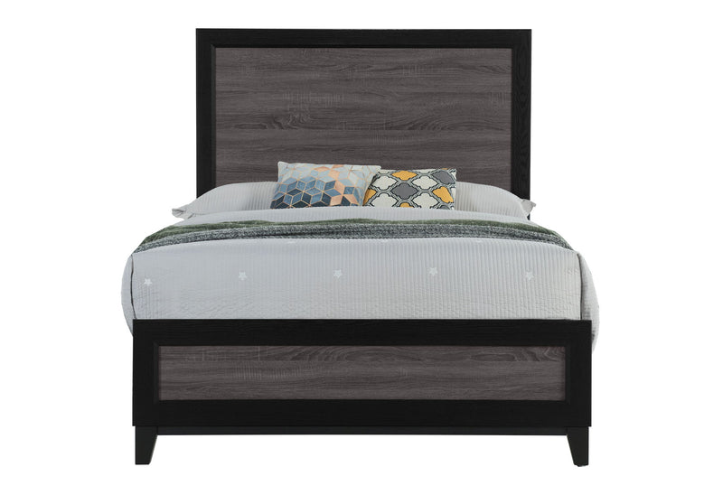 Lisbon - 5 Piece Full Bedroom Set (Bookcase Full Bed) - Black / Gray
