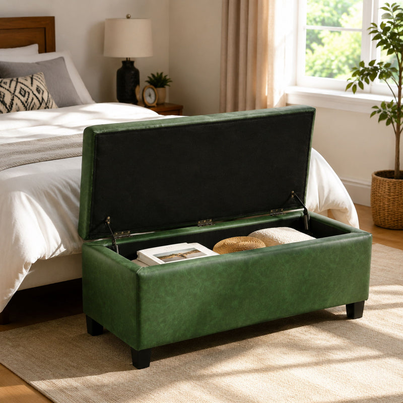 Storage Ottoman With Flip Top Lid