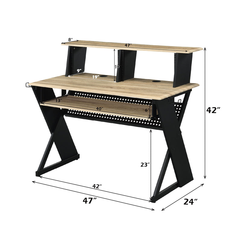 Eleazar - Music Recording Studio Desk - Natural Oak