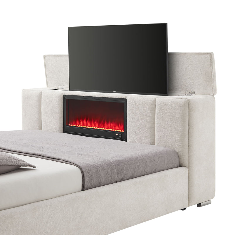 Sacha - Bed With TV Lift And Fireplace