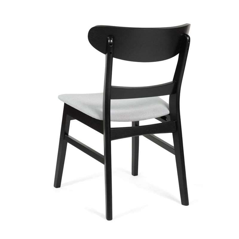 5 Piece Dining Set With 1 Table And 4 Upholstered Chairs - Black / Light Gray
