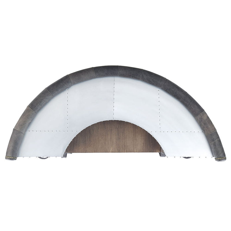 Rahma - Bar Table - Antique Ebony Top Grain Leather & Aluminum