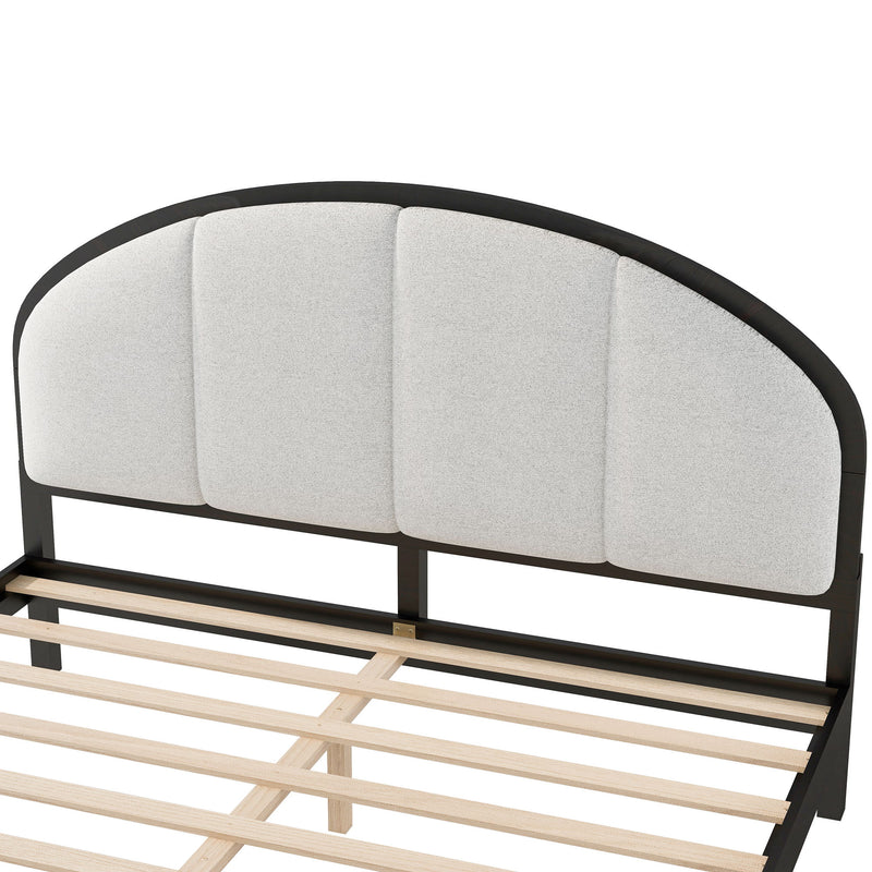 Elegant Modern Upholstered Platform Bed Frame