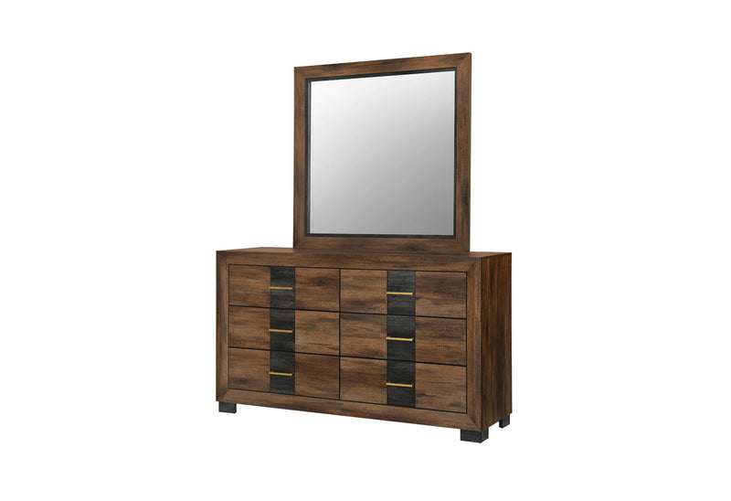 Optimus - 5 Piece Full Bedroom Set - Black / Brown