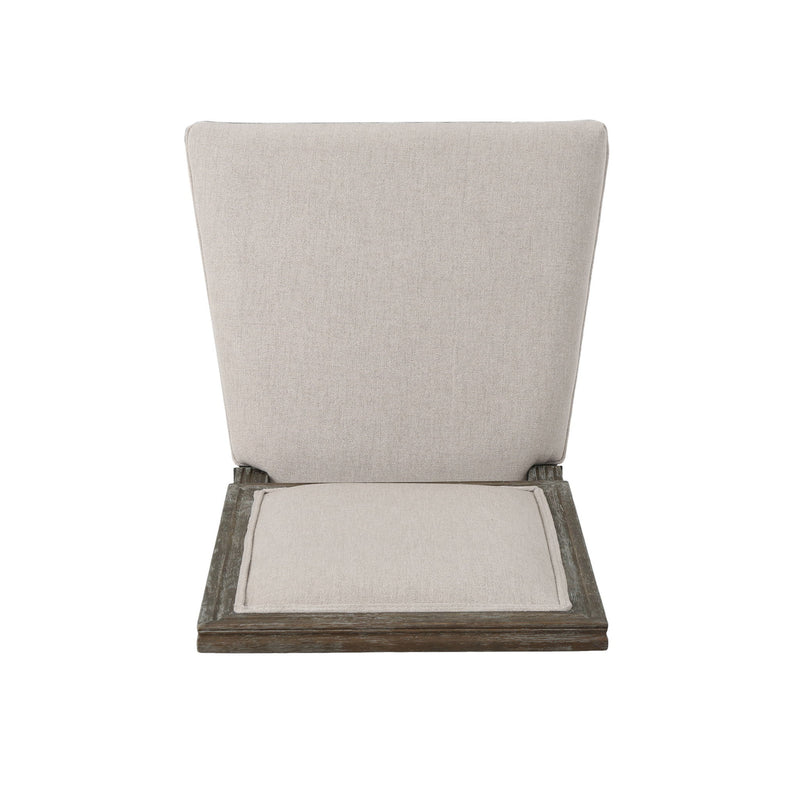 Traditional Style Dining Chair Set With Fabric Upholstery