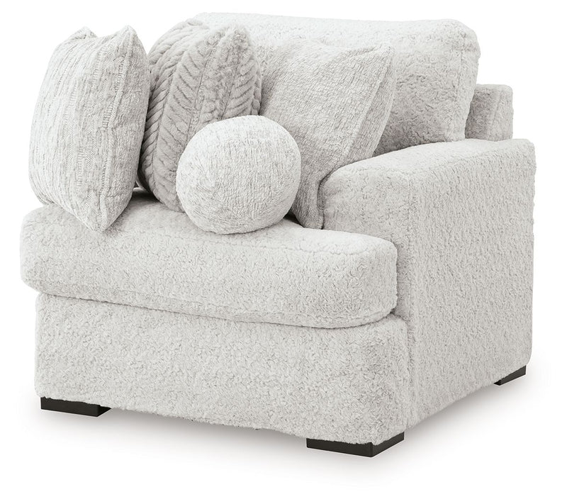 Cuddle Plush - 3 Pc. - 3-Piece Sectional, Chair And Ottoman - Arctic