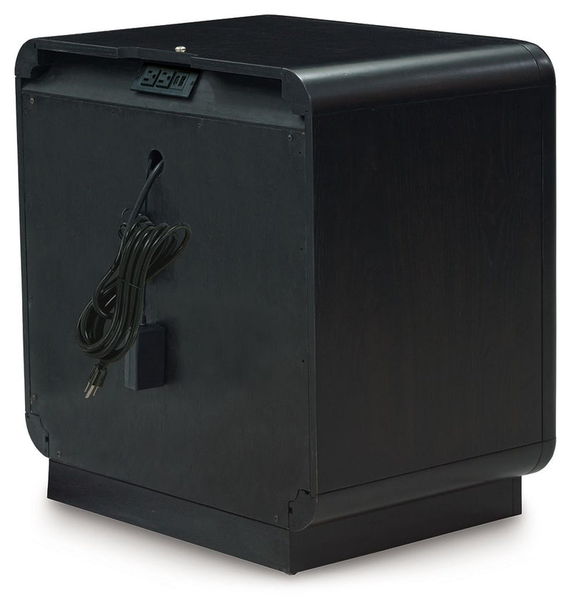 Rowanbeck - One Drawer Night Stand - Black