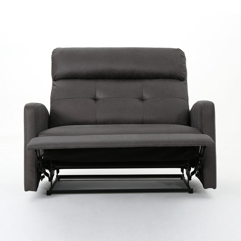 Alma - Contemporary Upholstered Loveseat Recliner - Slate