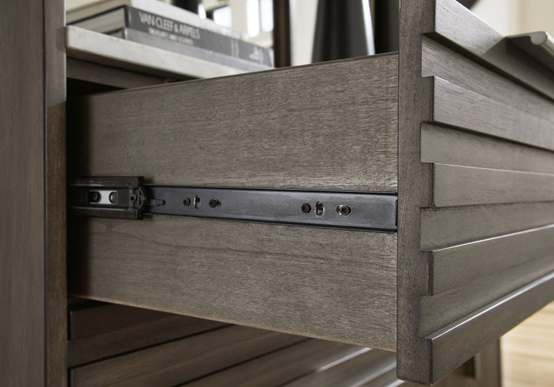 Arkenton - Two Drawer Night Stand - Grayish Brown / White