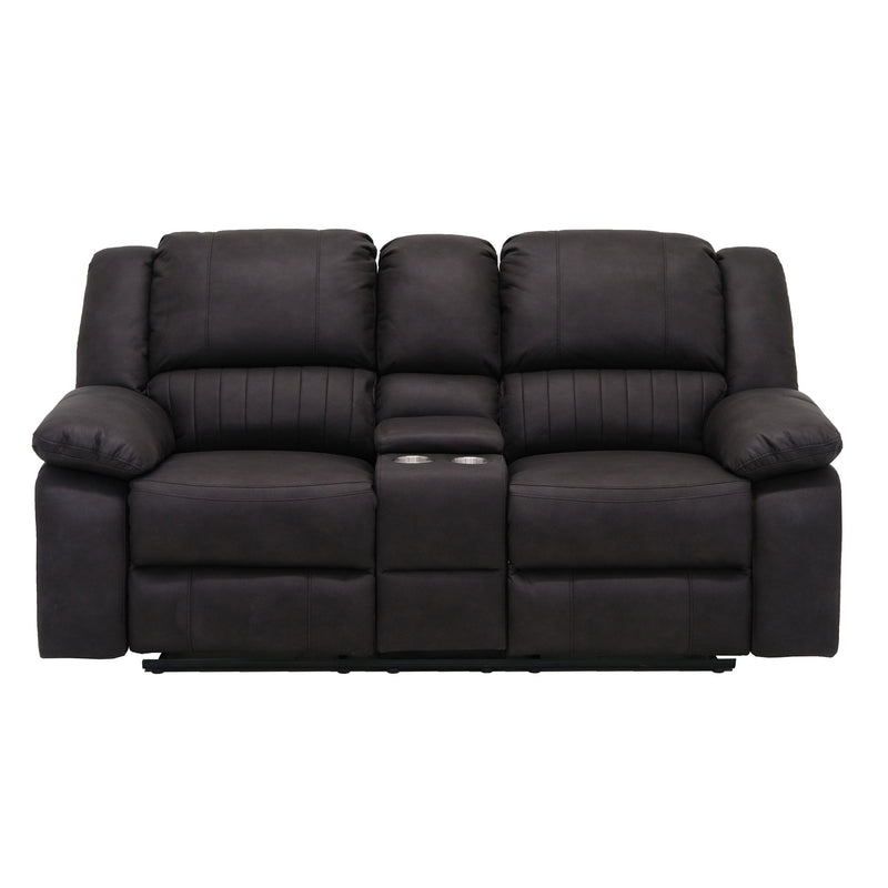 Reclining Console Loveseat - Black - Fabric