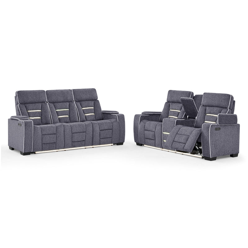 Austin - Reclining Sofa With Storage Arms - Gray