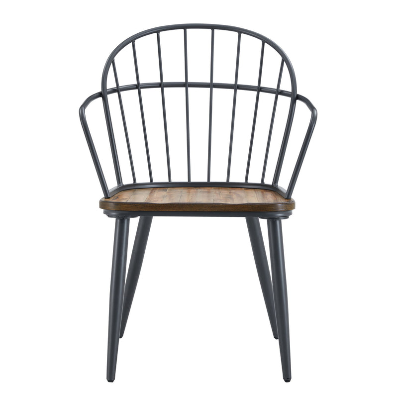 Contemporary Indoor Dining Set With Metal Legs, Birch, And Metal - Black / Natural