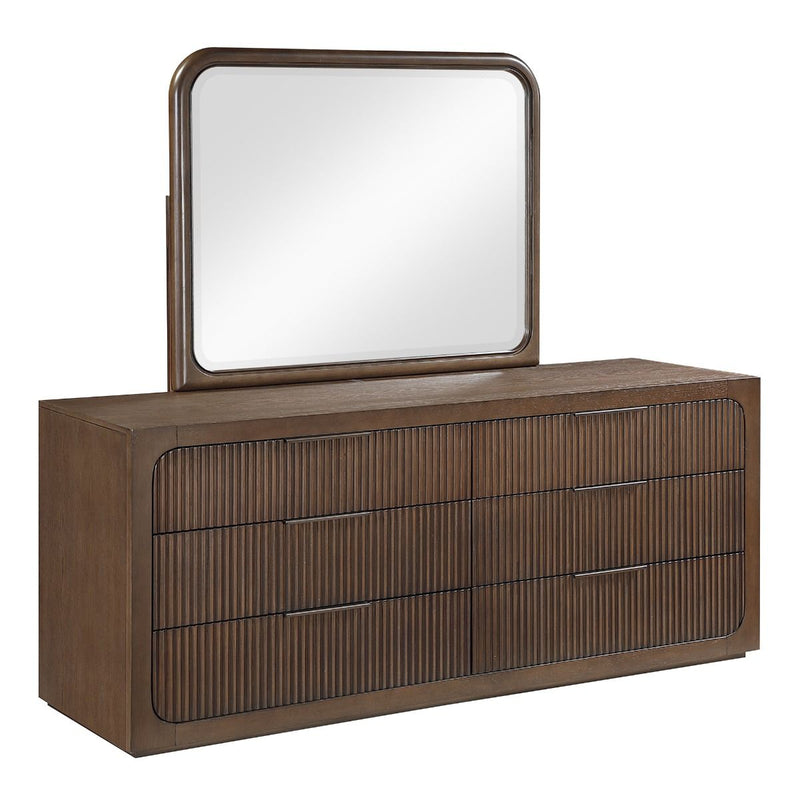 Leanna - Dresser With Wood Top - Brown Oak
