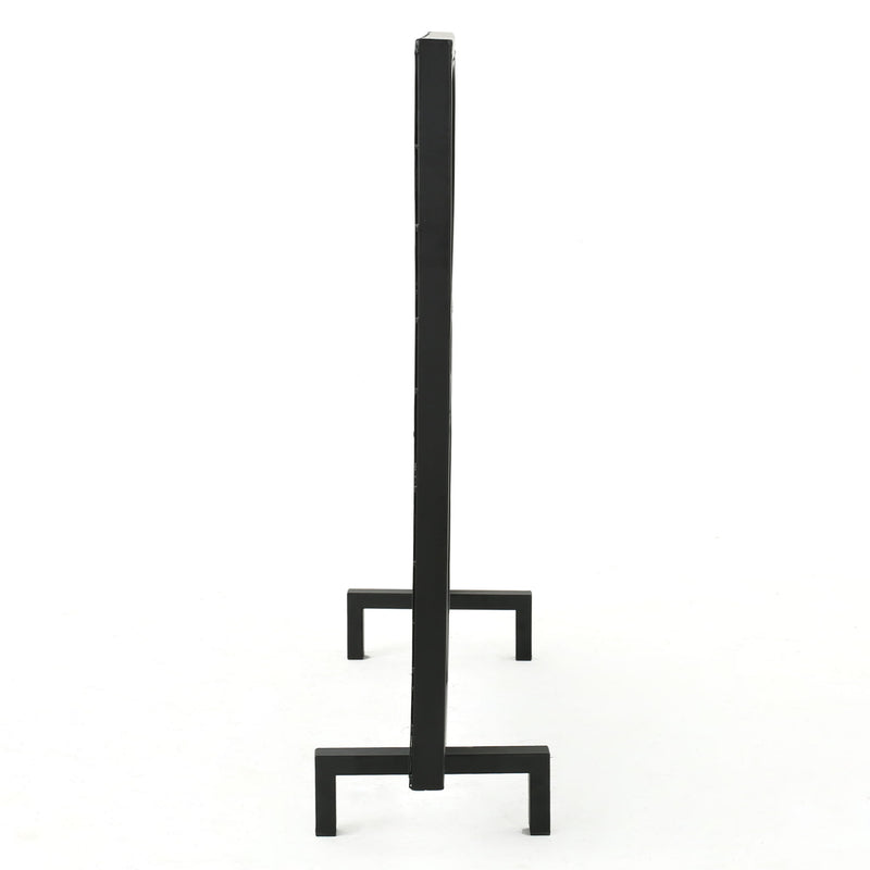 Thayer - Single Panel Iron Fireplace Screen With Geometric Design