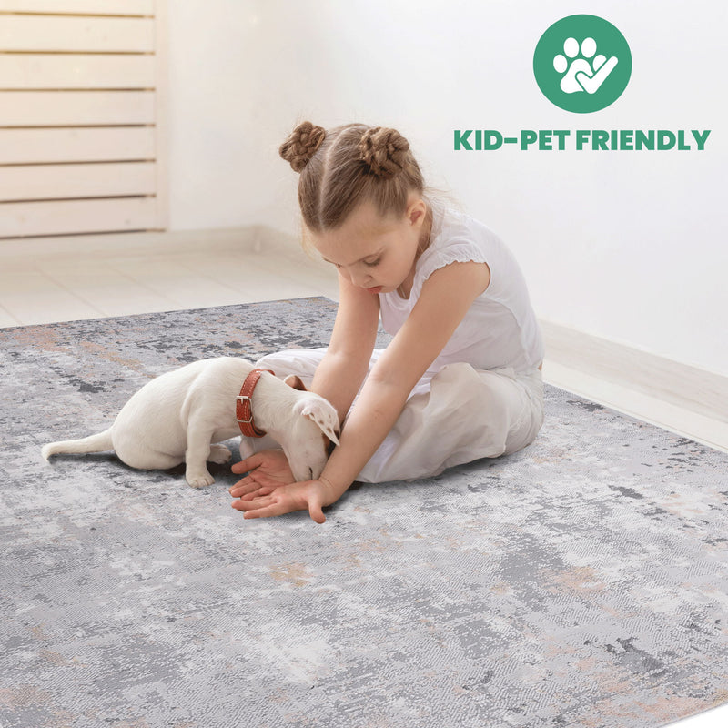 Marfi - 6' X 9' Abstract Area Rug - Gray / Multi